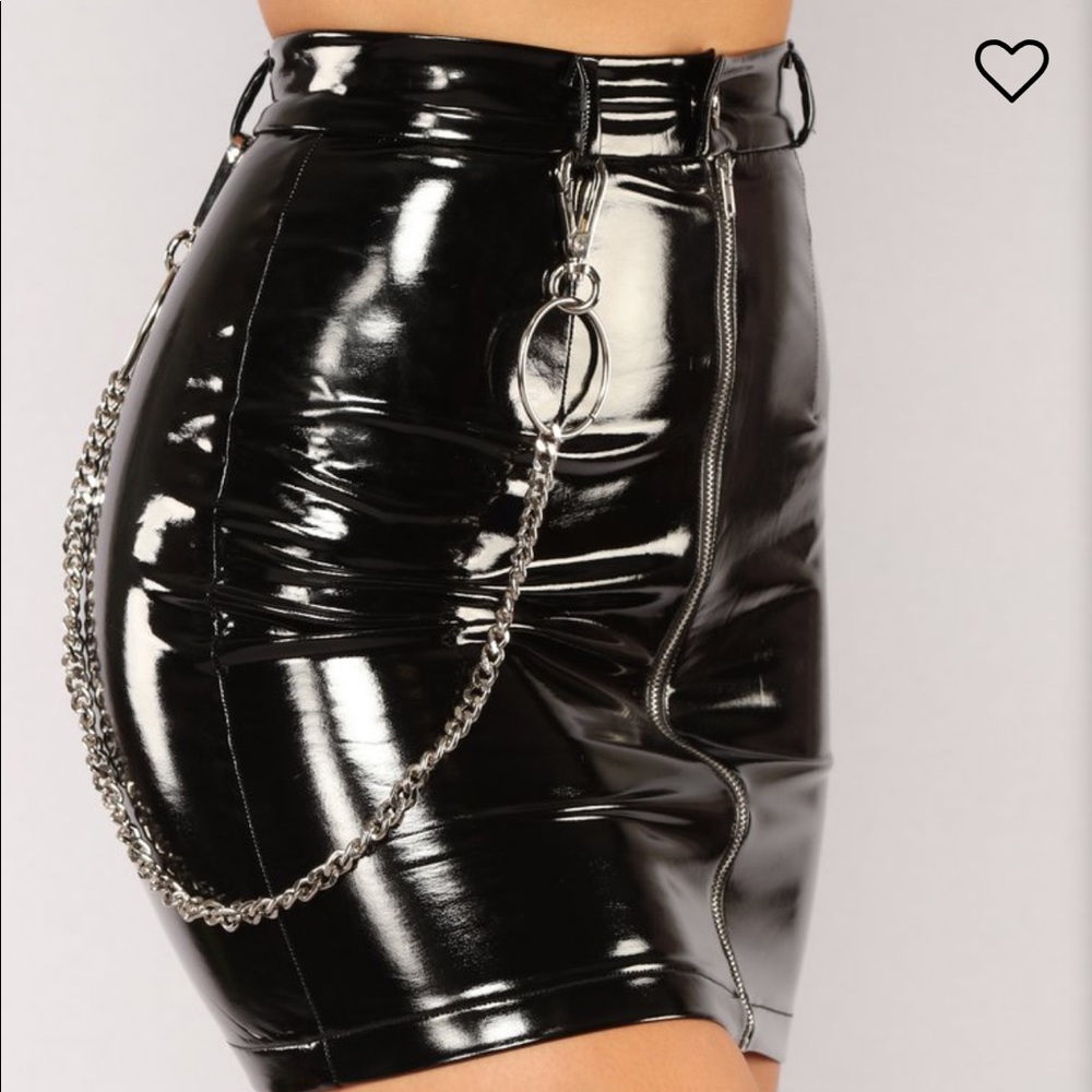 Eliza chain strap skirt leather fashion nova